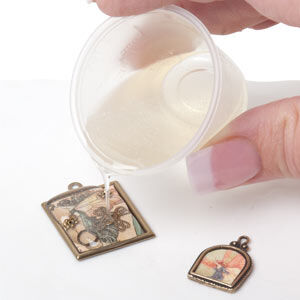 resin being poured into setting
